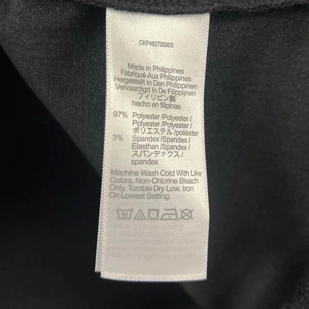 Madewell Crepe Square-Neck Puff-Sleeve Long Sleeve Top True Black Size Small